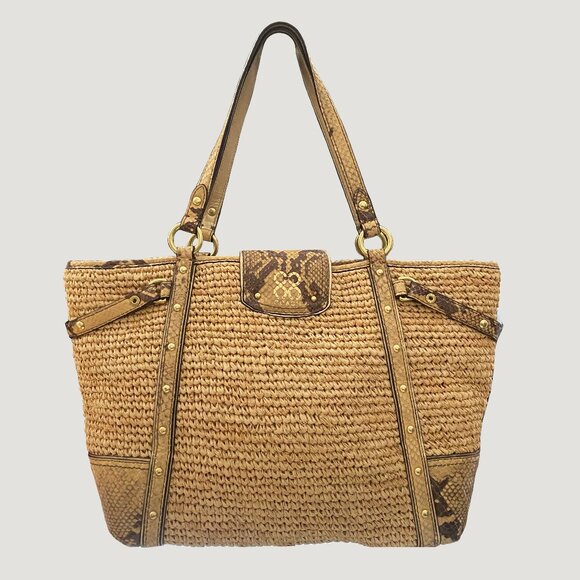 COACH 16839 Natalie Hampton Straw Tote - Picture 11 of 11